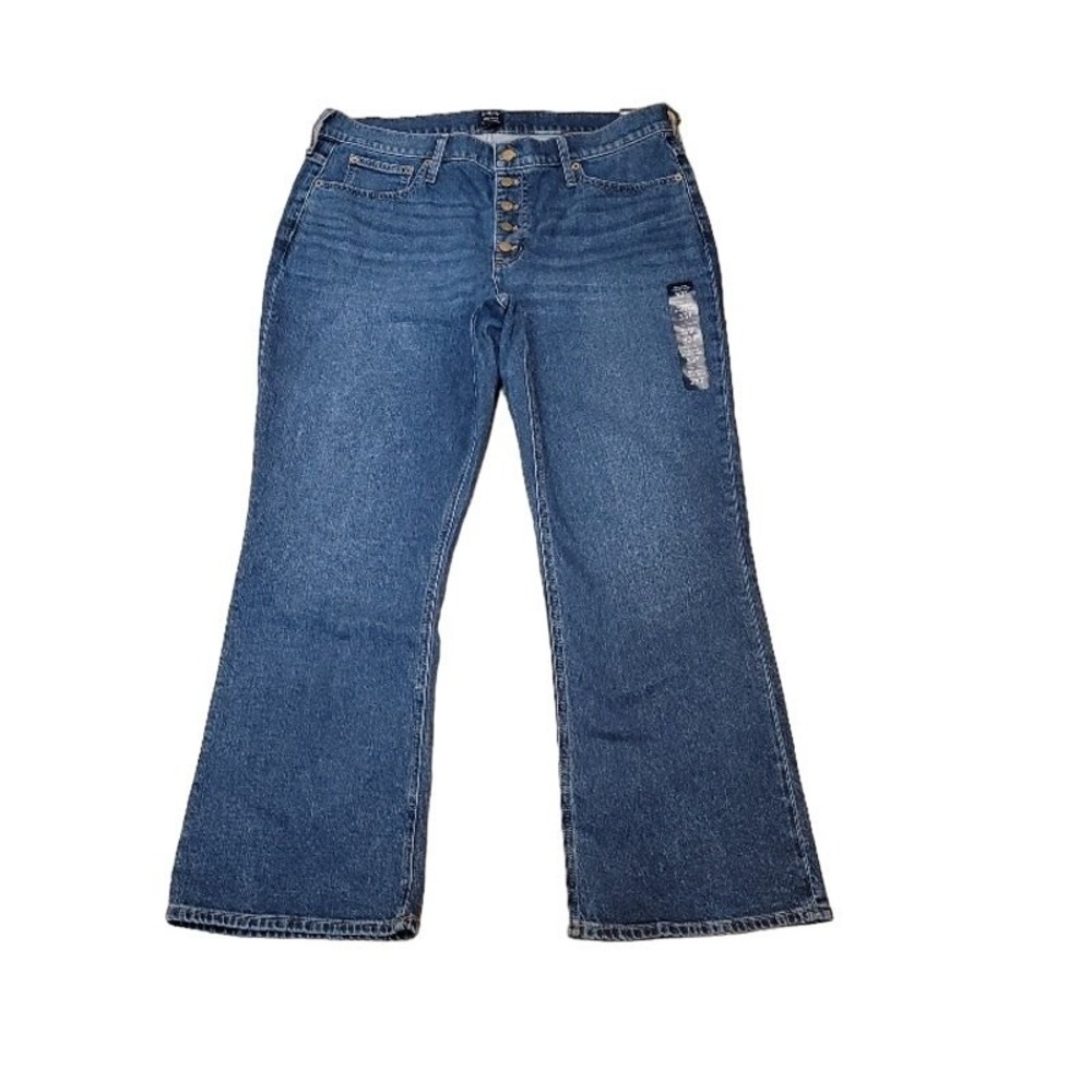 NEW J. Crew Blue Denim Sz 33T Button Fly Flare Women's Y2K‎ Boho Streetwear